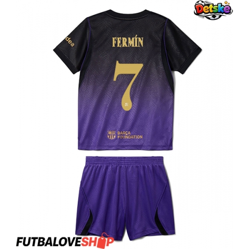 Dres Barcelona Fermin Lopez #7 Preč pre deti 2026-27 Krátky Rukáv (+ trenírky)